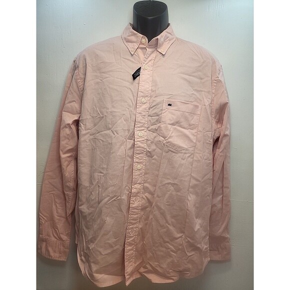 Crown & Ivy Men XL Button Down Peach Collar Long Sleeve Business Classic Fit - Picture 1 of 8